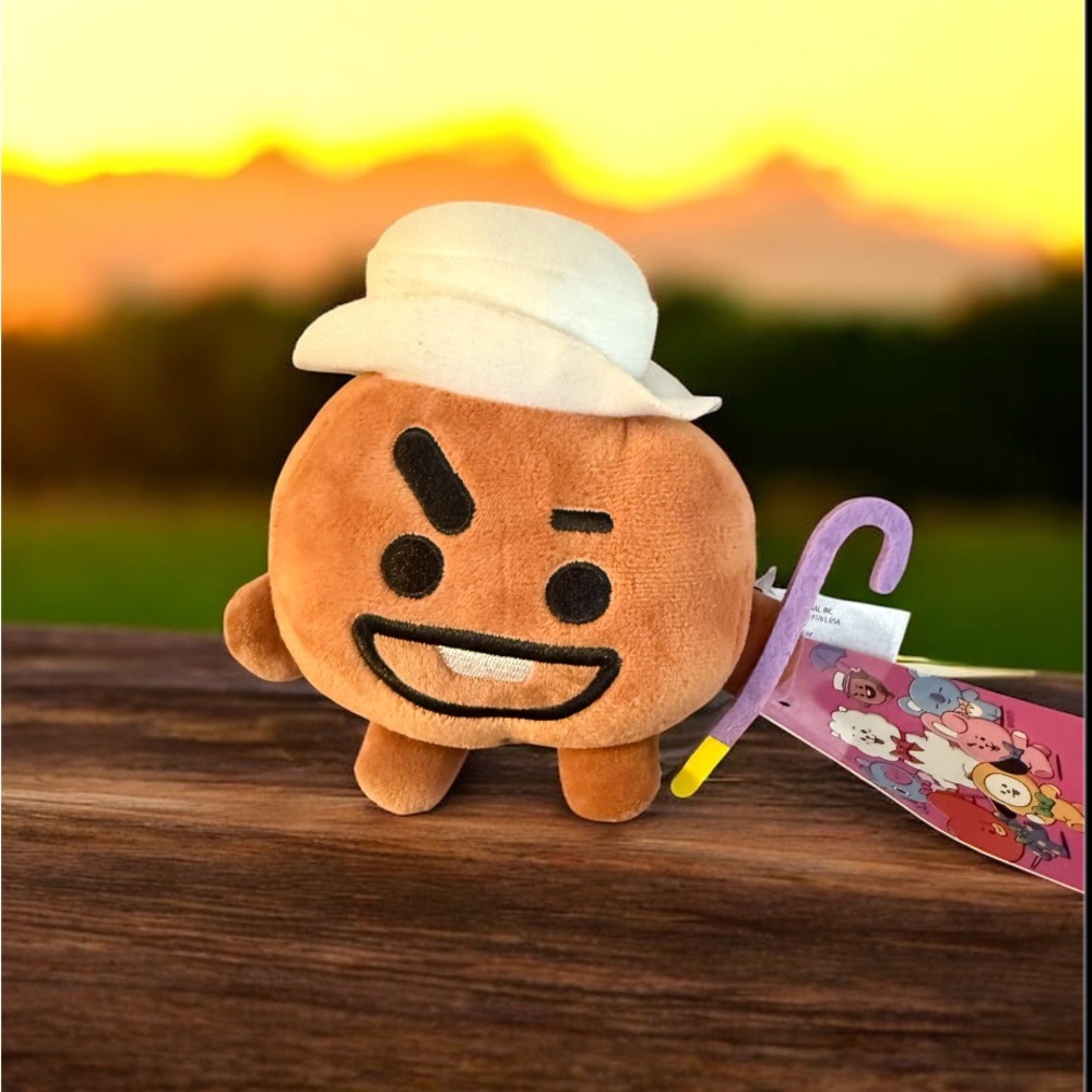 Authentic BT21 x Line Friends Friendly Shooky Hat & Cane Suga 5” BTS Plush NWT